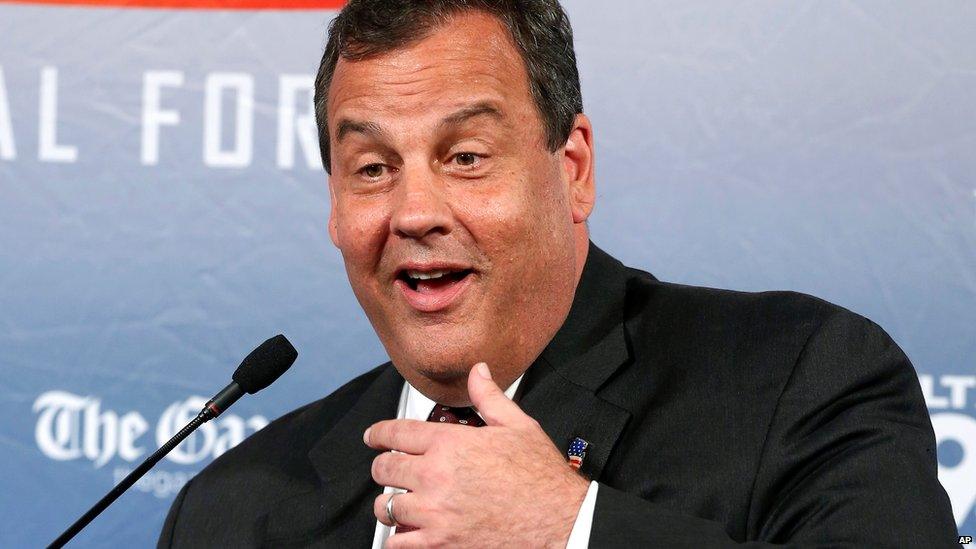 Republican presidential candidate, New Jersey Gov. Chris Christie speaks during a forum Monday, Aug. 3, 2015, in Manchester, N.H. (