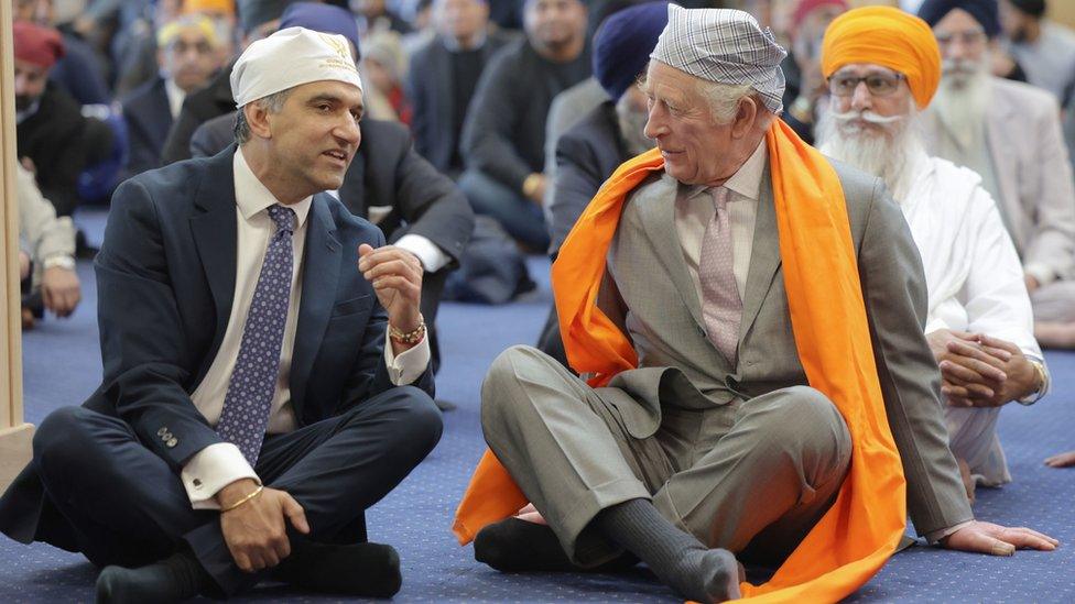 King Charles at the Guru Nanak Gurdwara