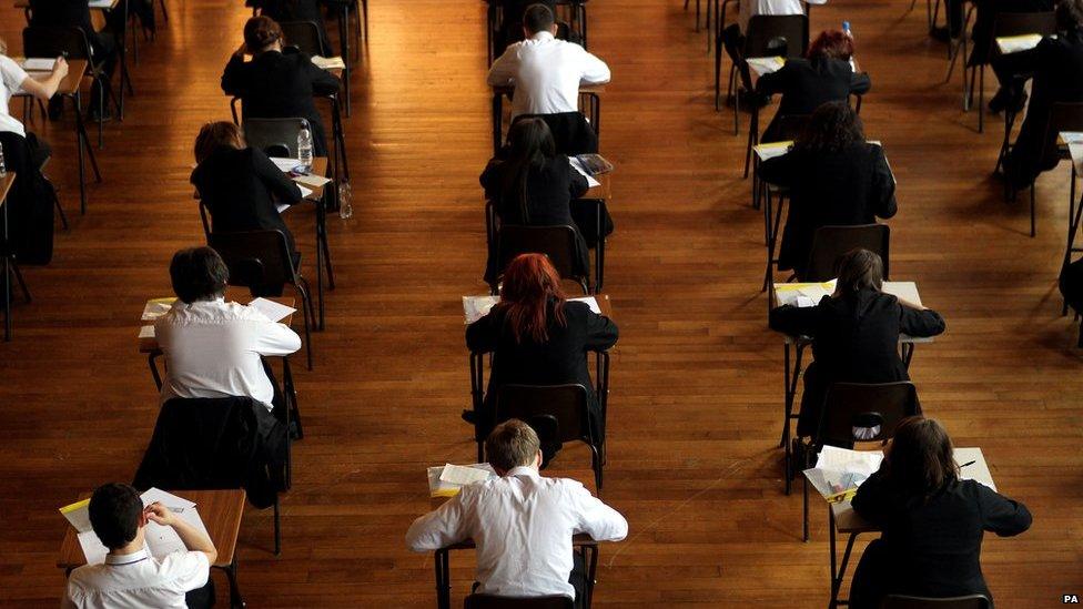 Pupils taking exams