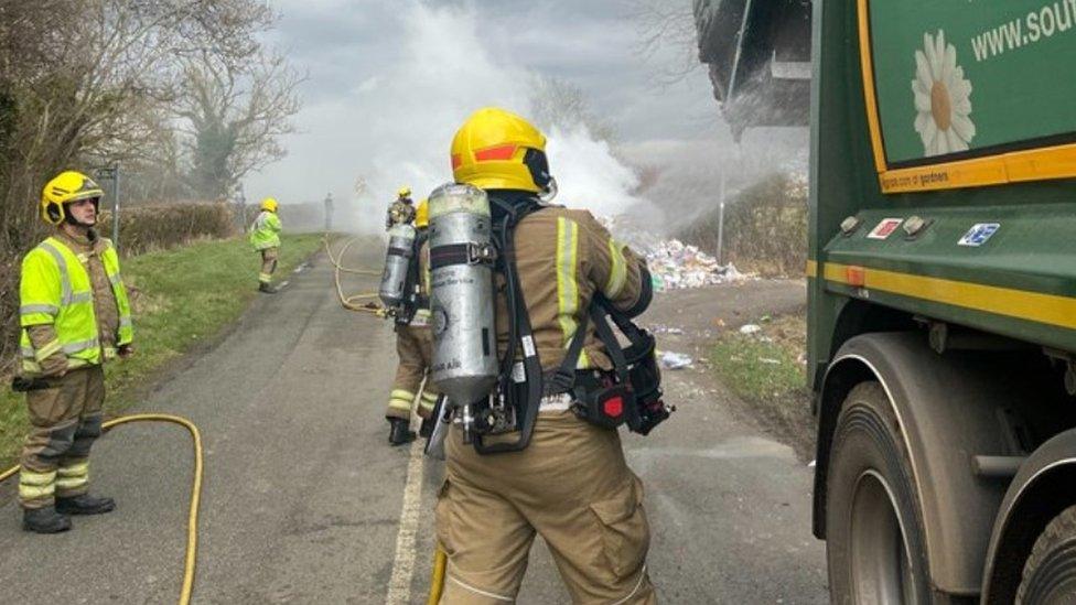 Firefighter at the scene