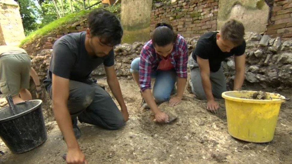 Archaeologists working at the site