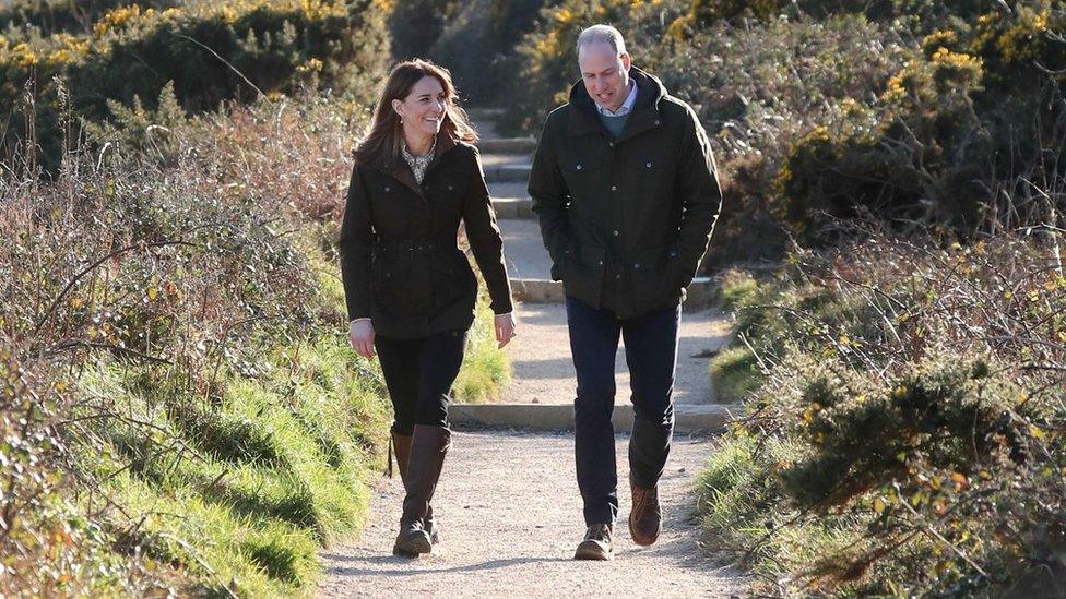 Duke and Duchess of Cambridge visit Howth Cliff, a cliff walk with views out over the Irish Sea