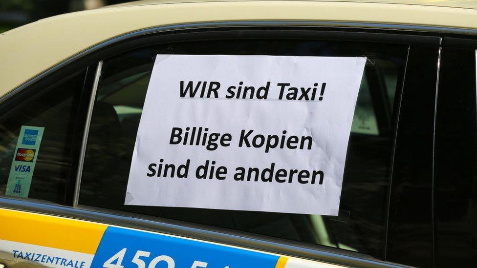 German taxi anti-Uber protest