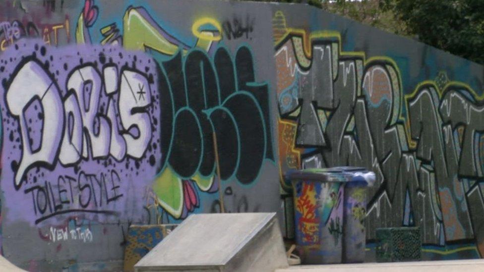 Graffiti at the Meadow Lane skatepark