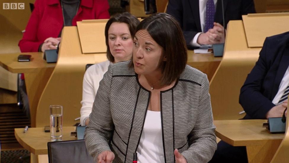 Kezia Dugdale at Holyrood