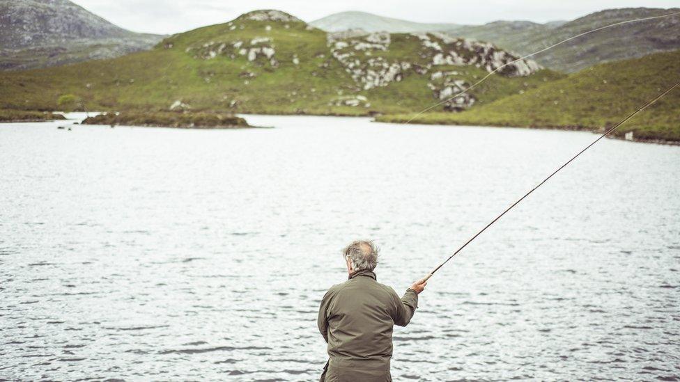 Pensioner fishing