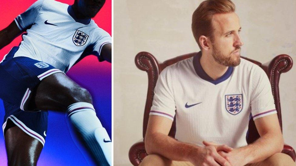 Harry Kane and England home shirt