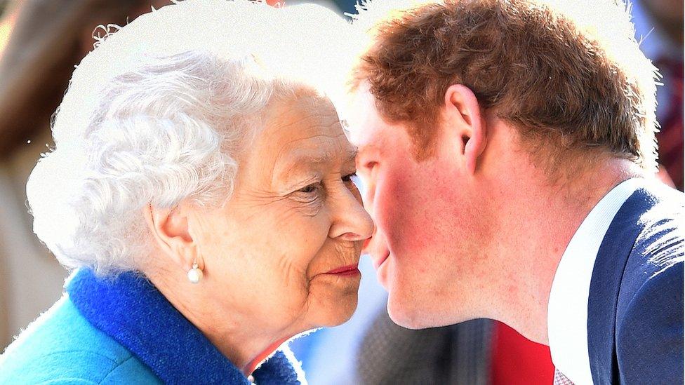 Queen and Harry in 2015