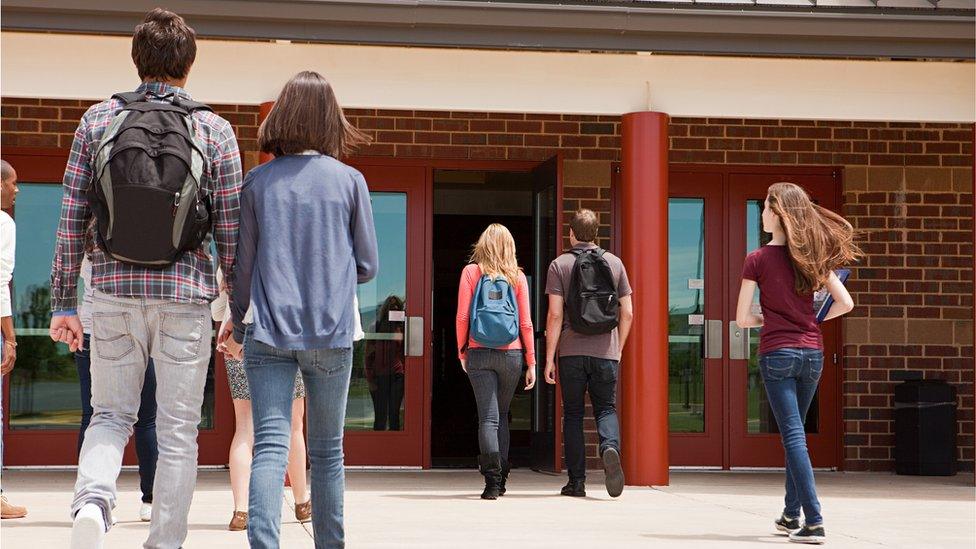 Stock image of a US high school