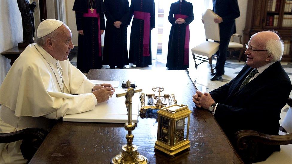 Pope Francis and Michael D Higgins