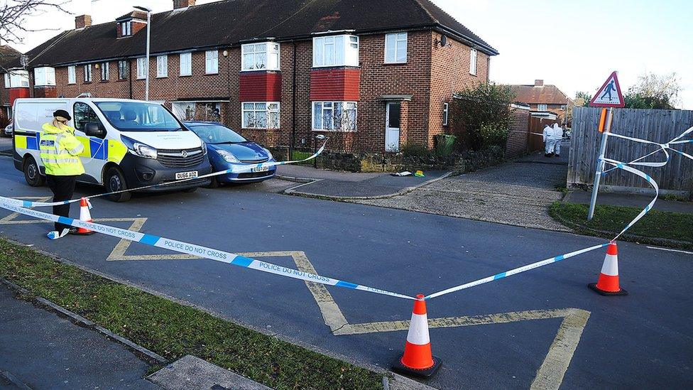 Police cordon on Hurst Drive