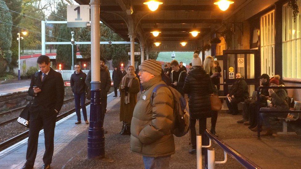 Commuters at Milngavie Station