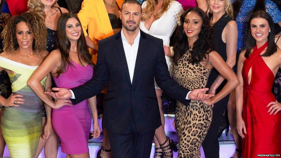 Paddy McGuinness with some Take Me Out contestants