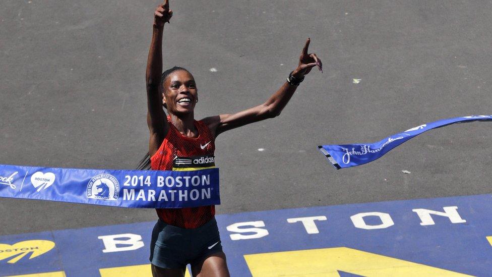 Kenya's Rita Jeptoo wins the Boston Marathon