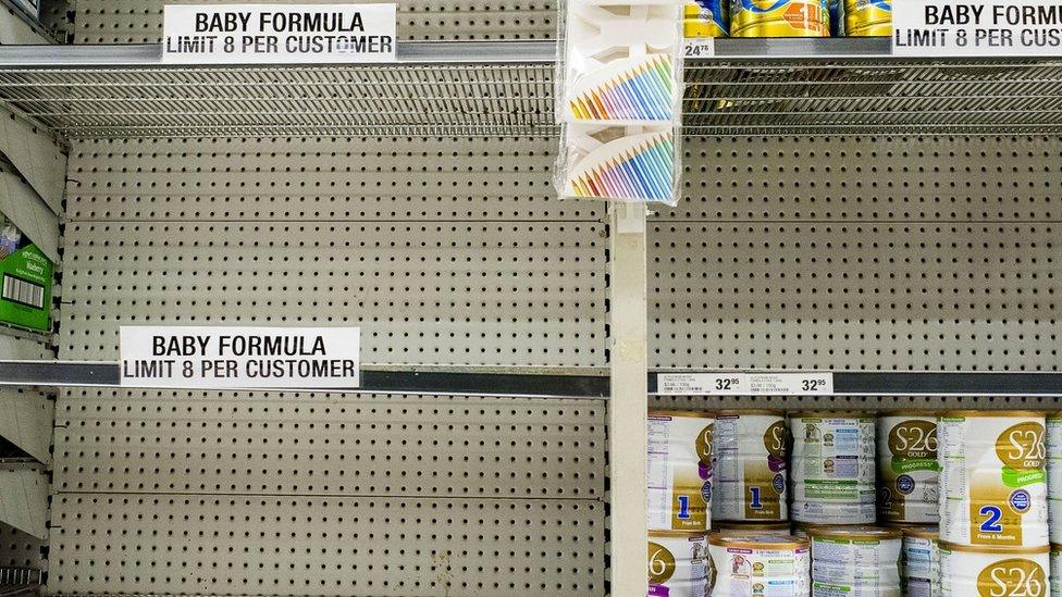 Empty supermarket shelves