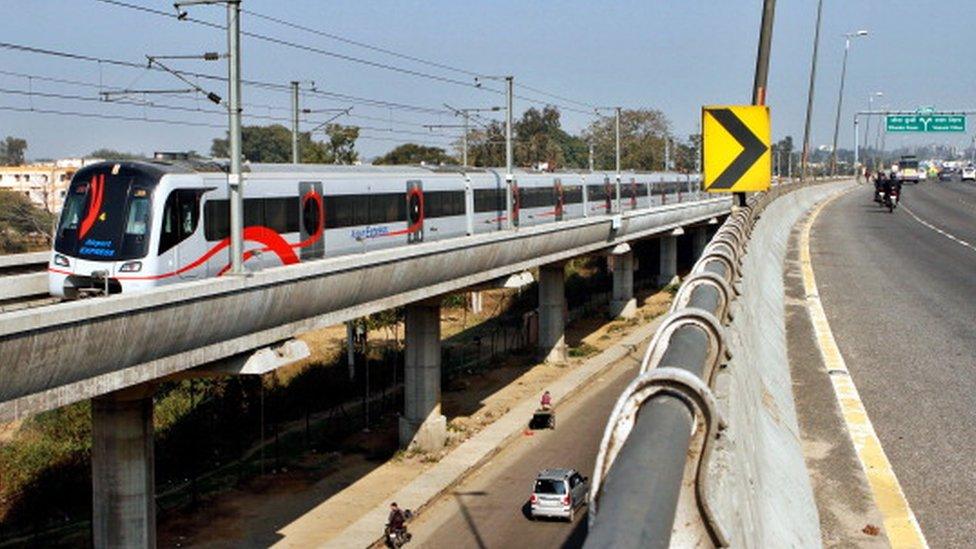 Delhi Metro airport line train