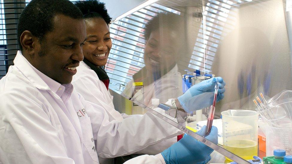 Prof Thumbi Ndung'u in his lab at K-RITH