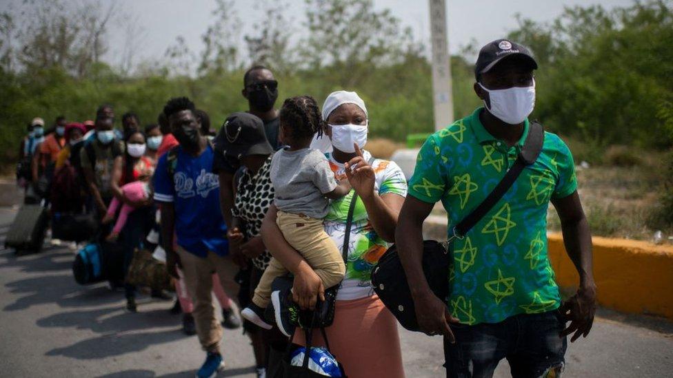 Haitian migrants at the US-Mexico border