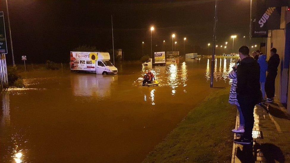 Flooding in Whitehouse near Londonderry