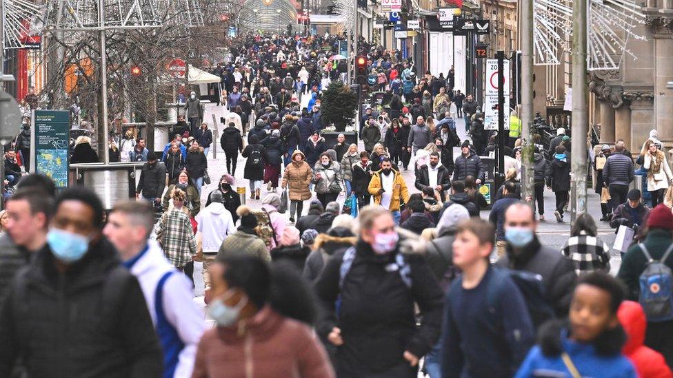 Shoppers in Glasgow