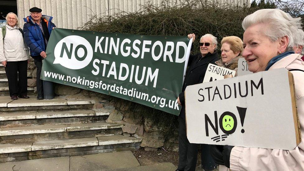 Protest at council