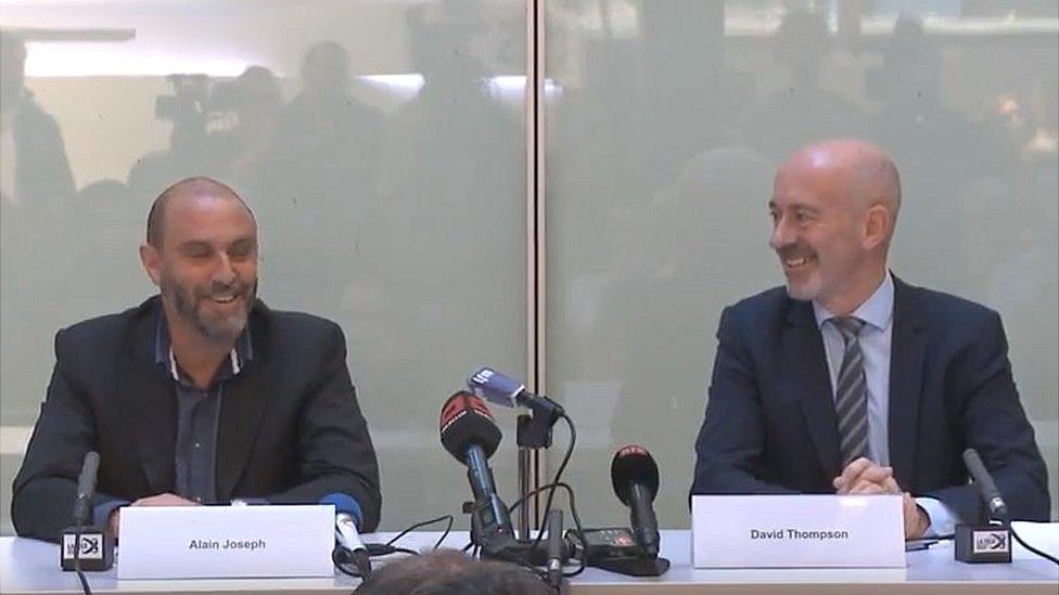 Alain Joseph and Ineos's David Thompson announce the deal