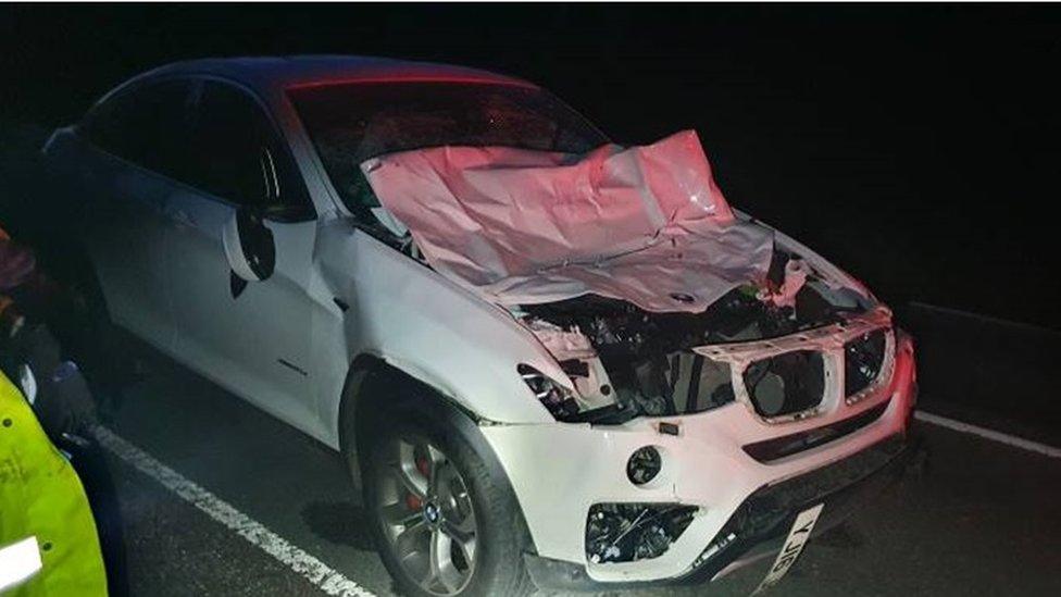 Damage to Oliver Heywood's car