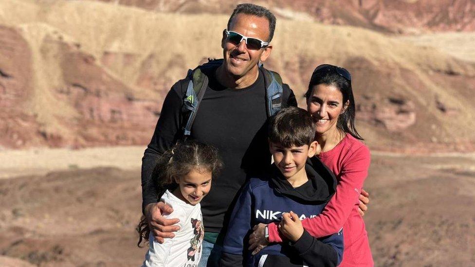 Batsheva Yahalomi with her husband, Ohad, and two of their children