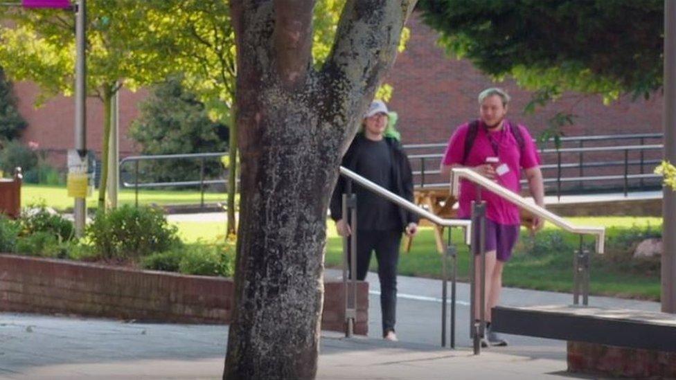 Students on campus at Hull University