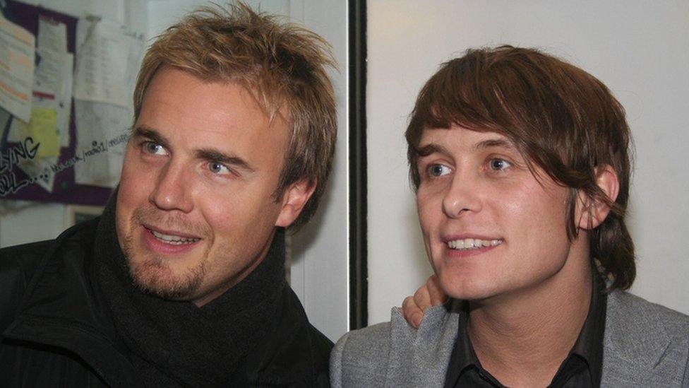 Gary Barlow with Take That band mate Mark Owen