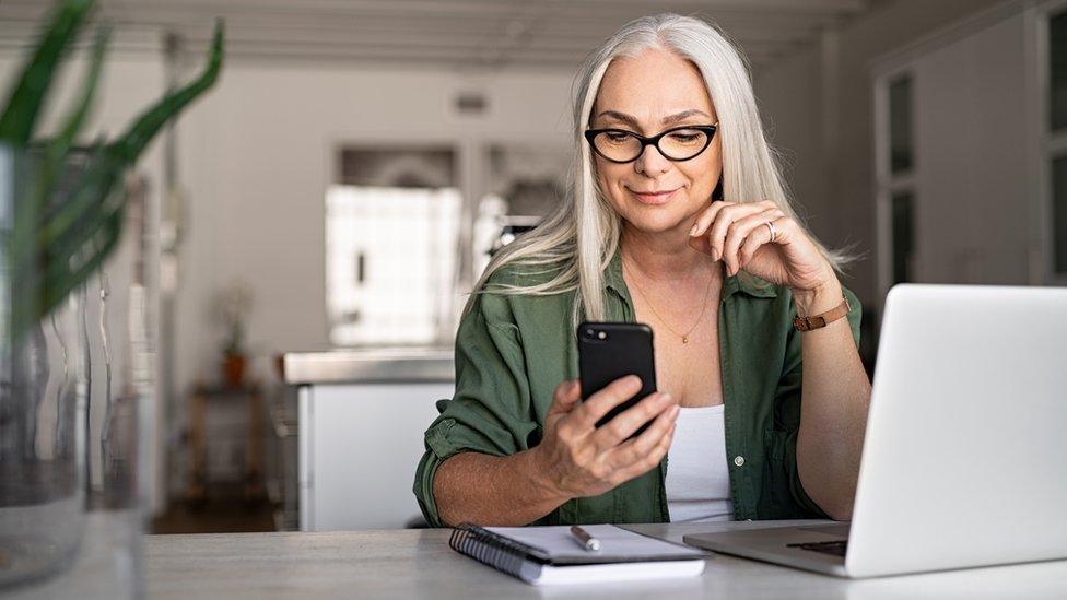 woman working from home