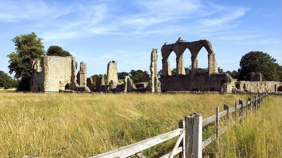 The ruins of Bayham Old Abbey, East Sussex.