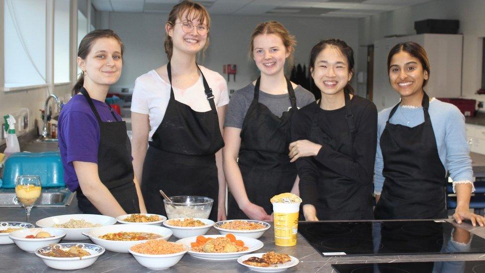 Sophie (second from left) with the other students