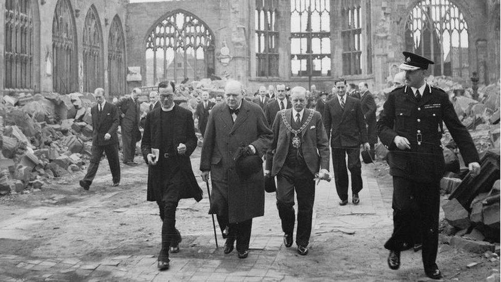 Churchill at the cathedral