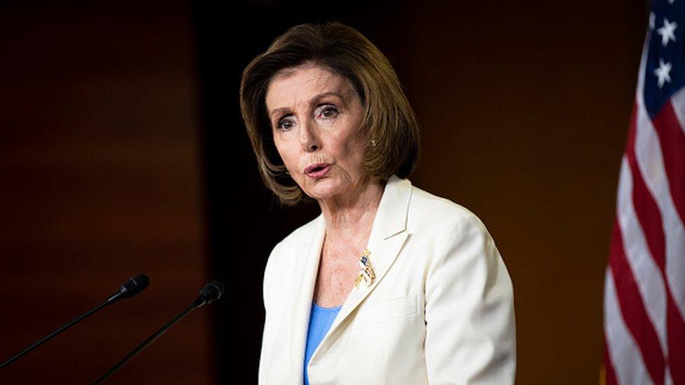 US Speaker of the House Nancy Pelosi holds a news conference