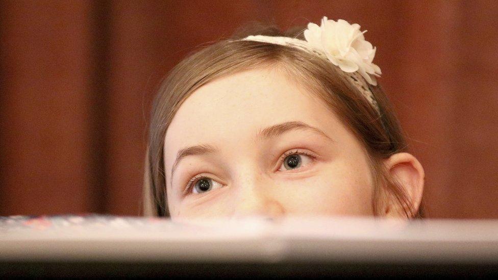 Alma Deutscher plays piano during a rehearsal in Vienna, Austria