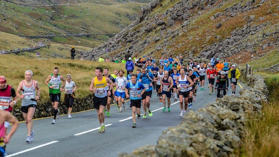 Runners in the Snowdonia Marathon