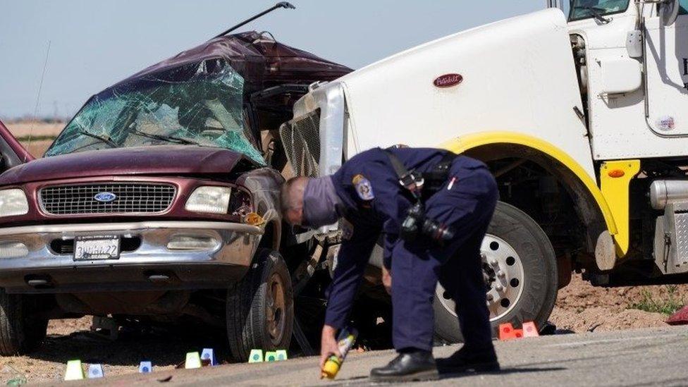 Scene of crash in southern California