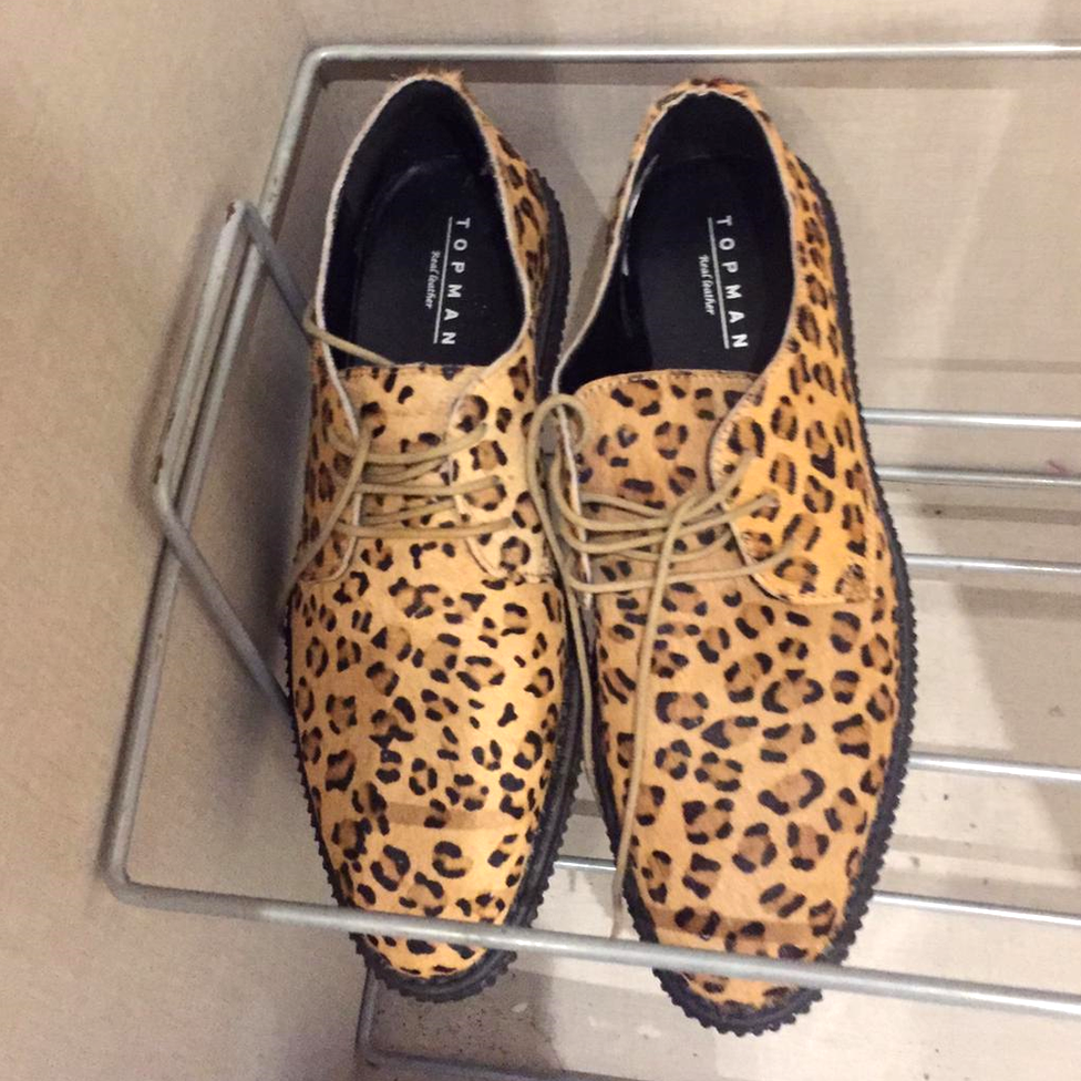 The leopard-skin loafers left behind by the squatters