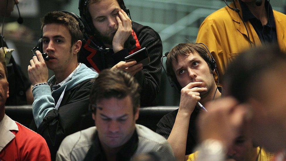 Traders in the eurodollar pit at the Chicago Mercantile Exchange in 2011