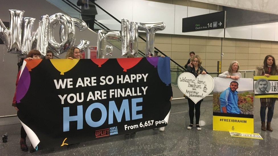 People waiting at Dublin Airport to welcome Ibrahim Halawa home