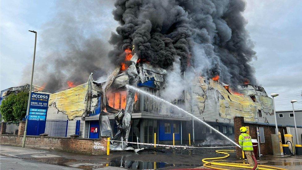 Fire at Oyster Lane commercial unit