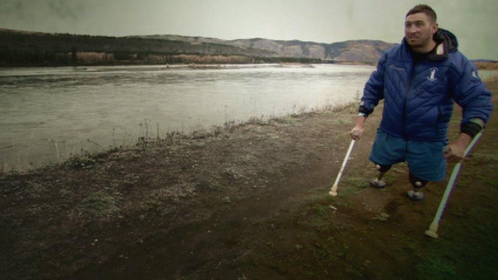 Ben Parkinson at the Yukon River in Canada