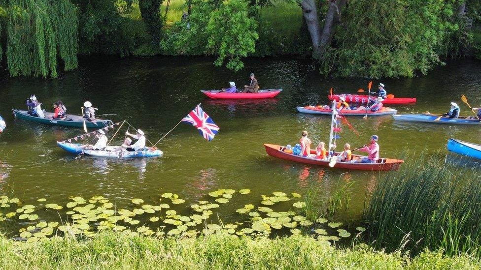 Canoes on the River Great Ouse