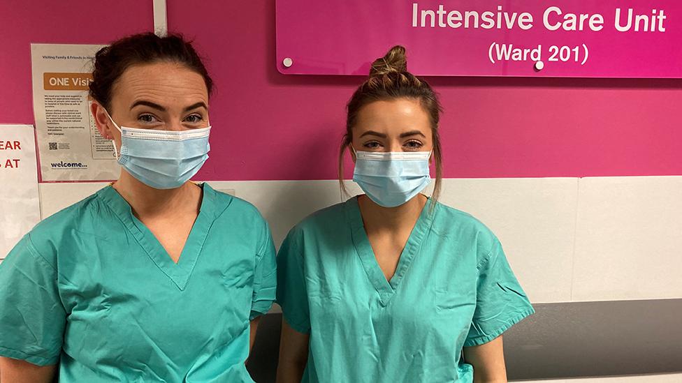 Claire Charles and Rachael Ironside at Aberdeen Royal Infirmary