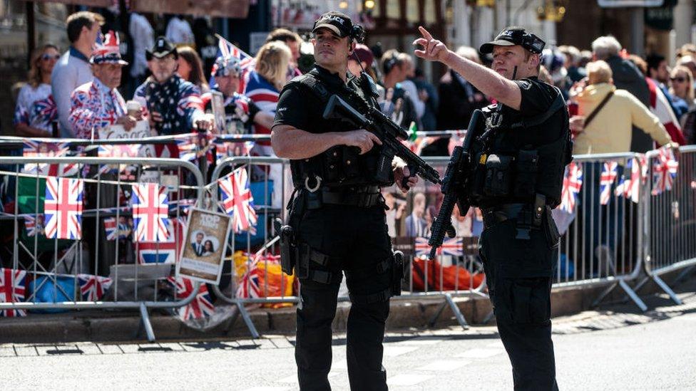 Two armed officers in Windsor