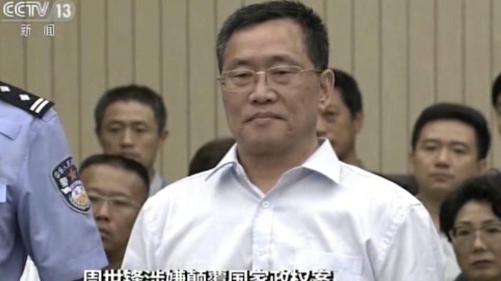 In this image taken from video and made available via AP Video, Zhou Shifeng arrives for his trial at the Tianjin No. 2 Intermediate People"s Court in northern China"s Tianjin Municipality on Thursday, Aug. 4, 2016.