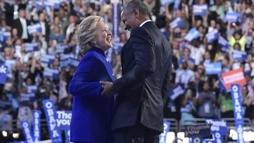 Hillary Clinton and Barack Obama