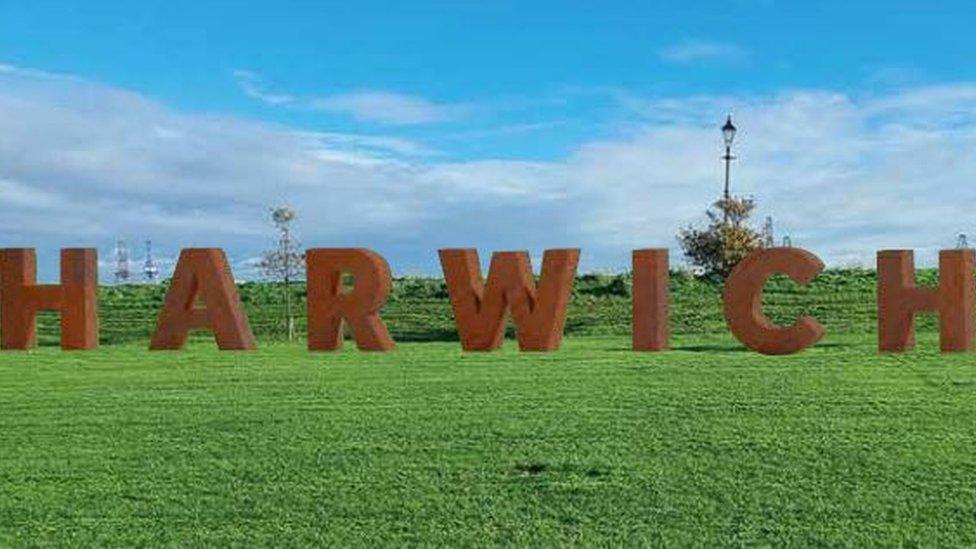 A Harwich town sign proposed by the district council