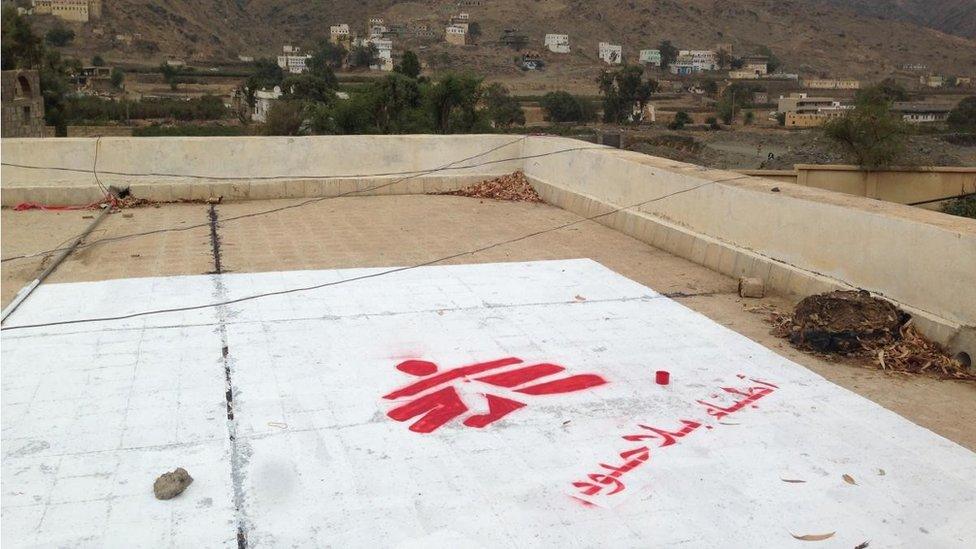 MSF sprays logos on the roofs of its facilities but they are no guarantee of safety